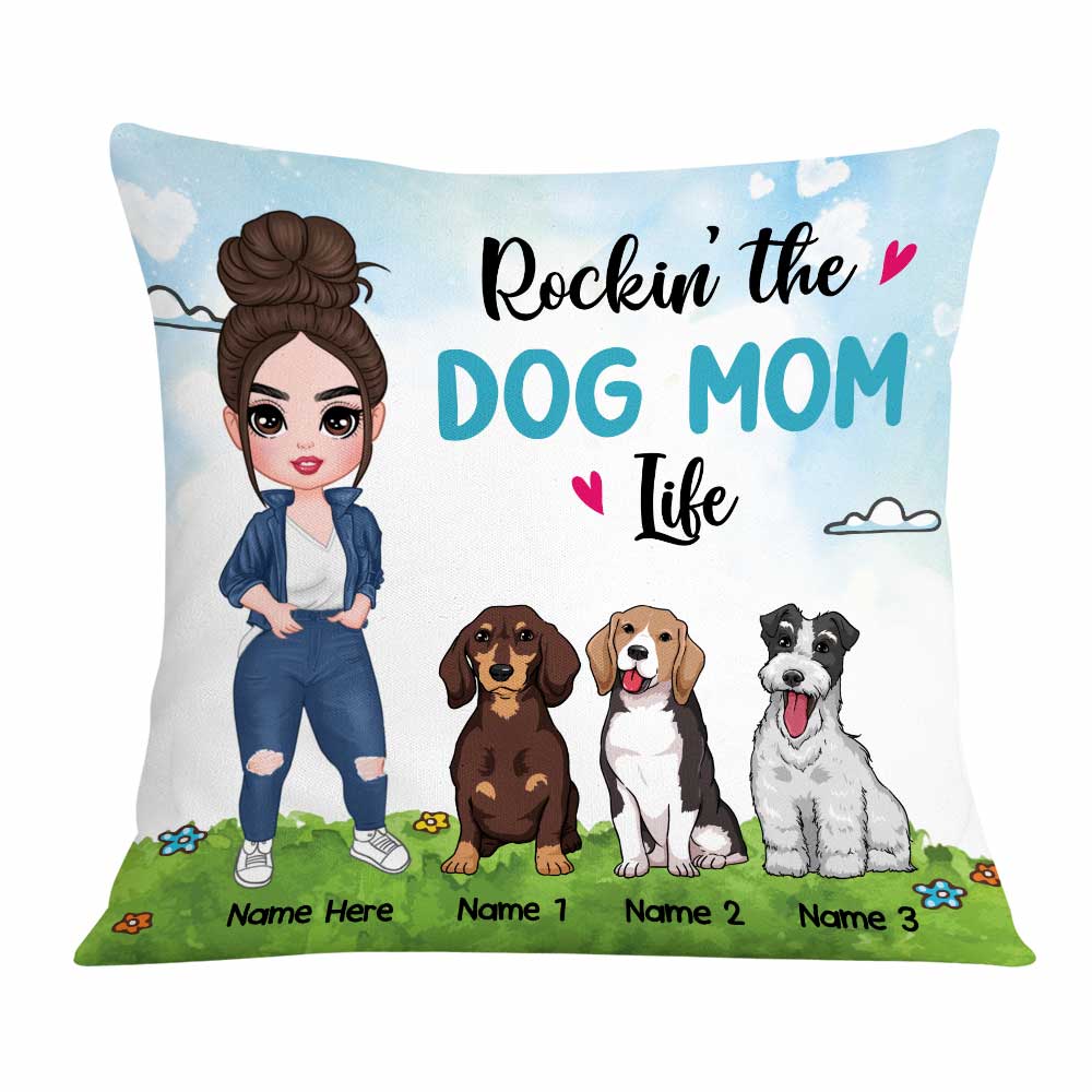 Personalized Dog Owner Mom, Rocking The Dog Mom Life Pillow - Thegiftio UK