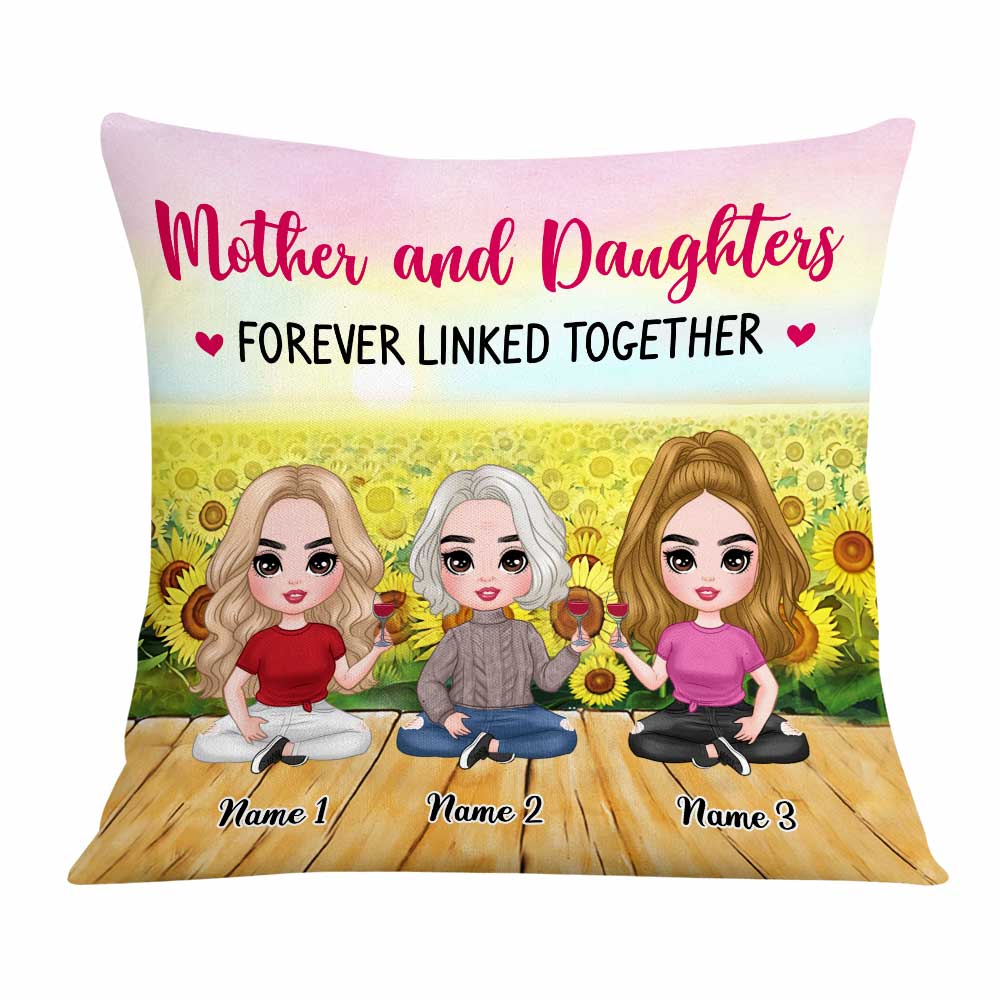 Personalized Christmas Gift For Mum, Birthday Gift For Mum, Gift For Daughter, Mother Daughter Linked Together Love Pillow - Thegiftio UK