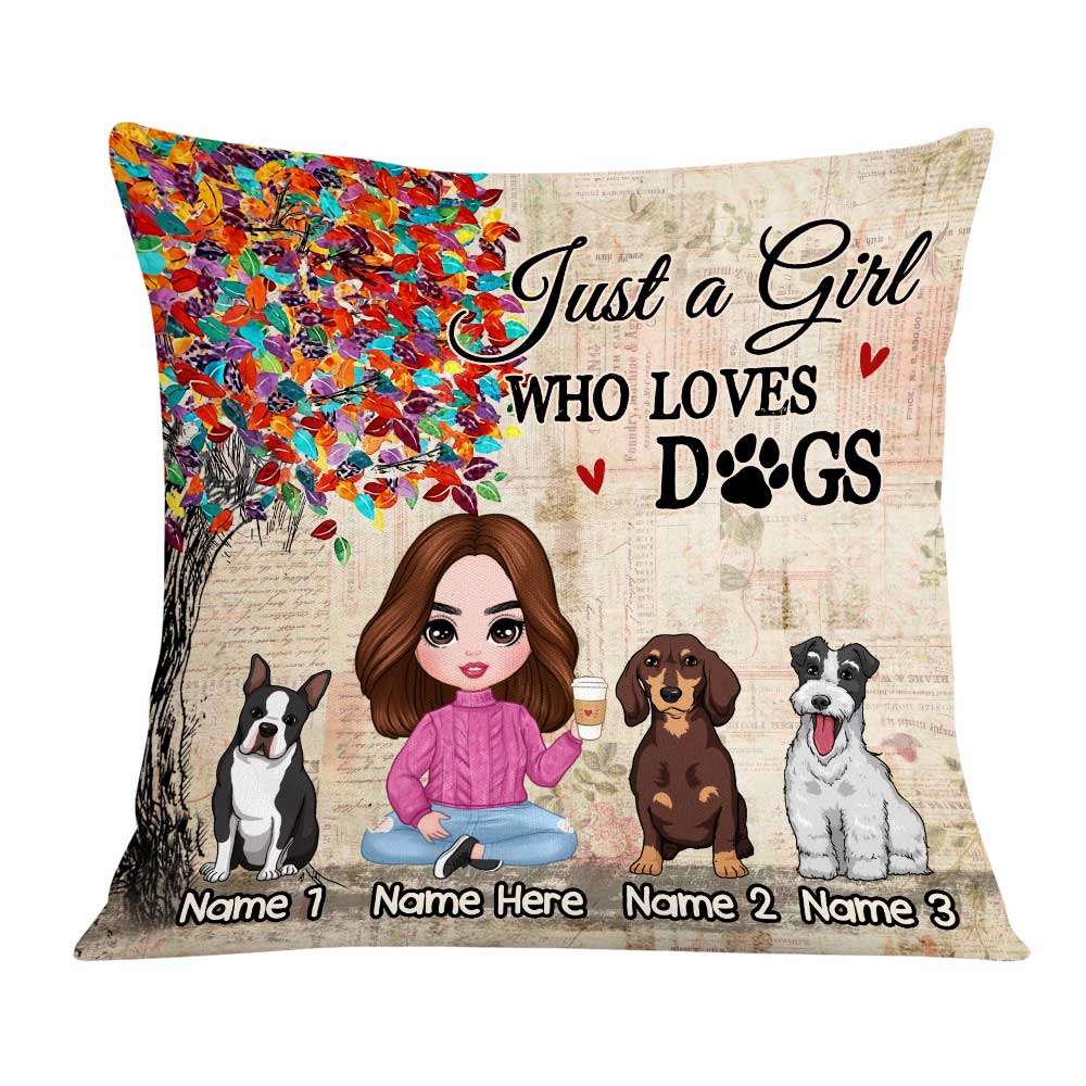 Personalized Dog Mom Gifts, Dog Owner, Just A Girl Who Loves Dog Pillow - Thegiftio UK