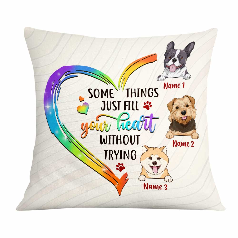 Personalized Dog Lover, Dog Owner Gifts, Some Things Just Fill Your Heart Without Even Trying Heart Pillow - Thegiftio UK
