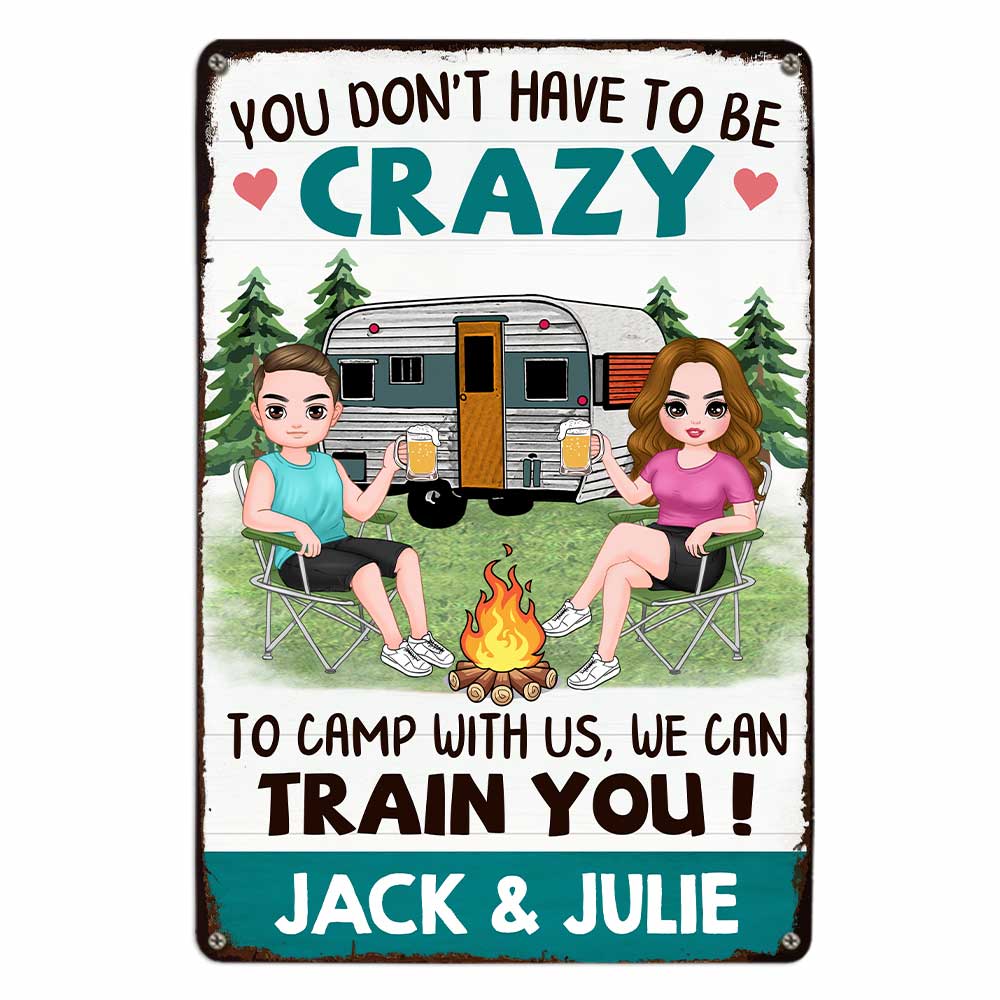 Personalized Camping Partners, Camping Couple Metal Sign - Thegiftio UK
