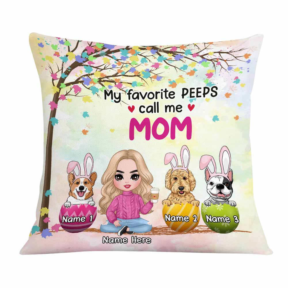 Personalized Easter Gifts For Dog Mom, My Favorite Peeps Call Me Nana Pillow - Thegiftio UK