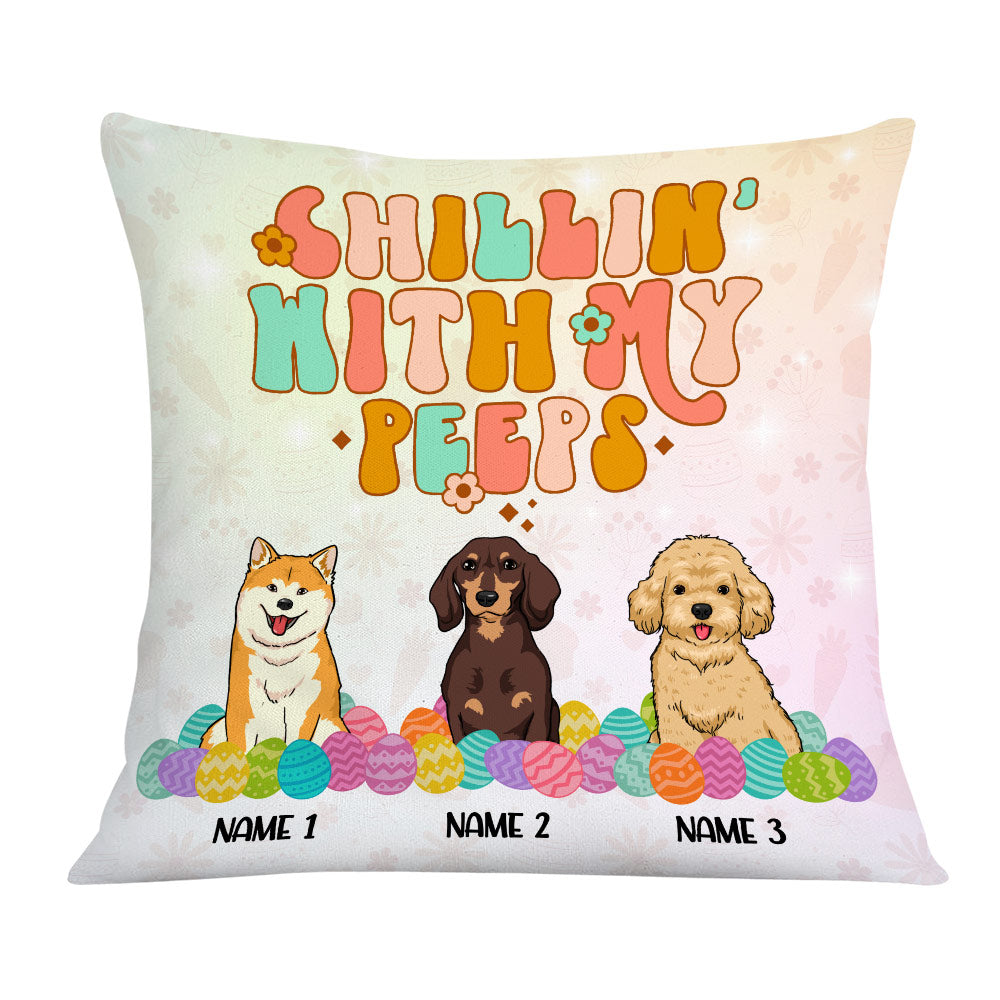 Personalized Easter Dog Gifts. Hanging With My Peeps Pillow - Thegiftio UK