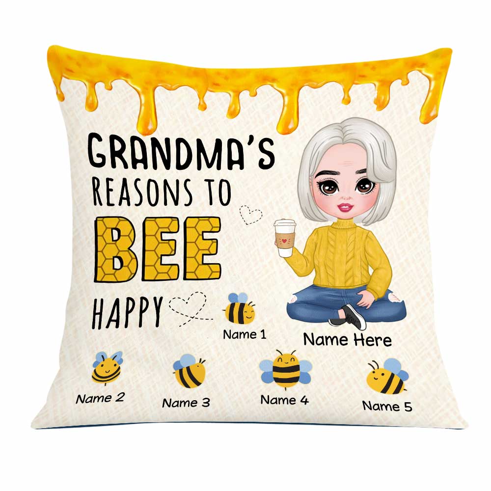 Personalized Love Mom Grandma Bee Pillow - Thegiftio UK