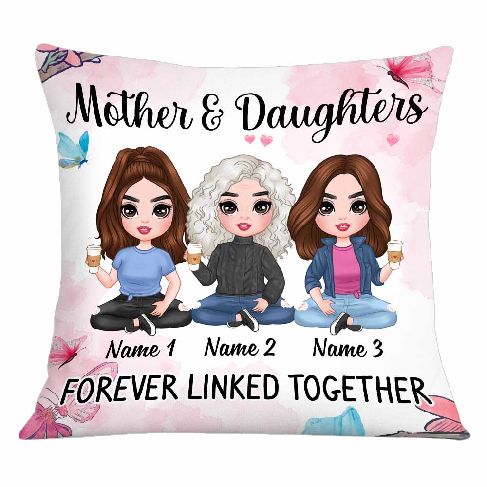 Personalized Mom Forever Linked Together Pillow - Thegiftio UK