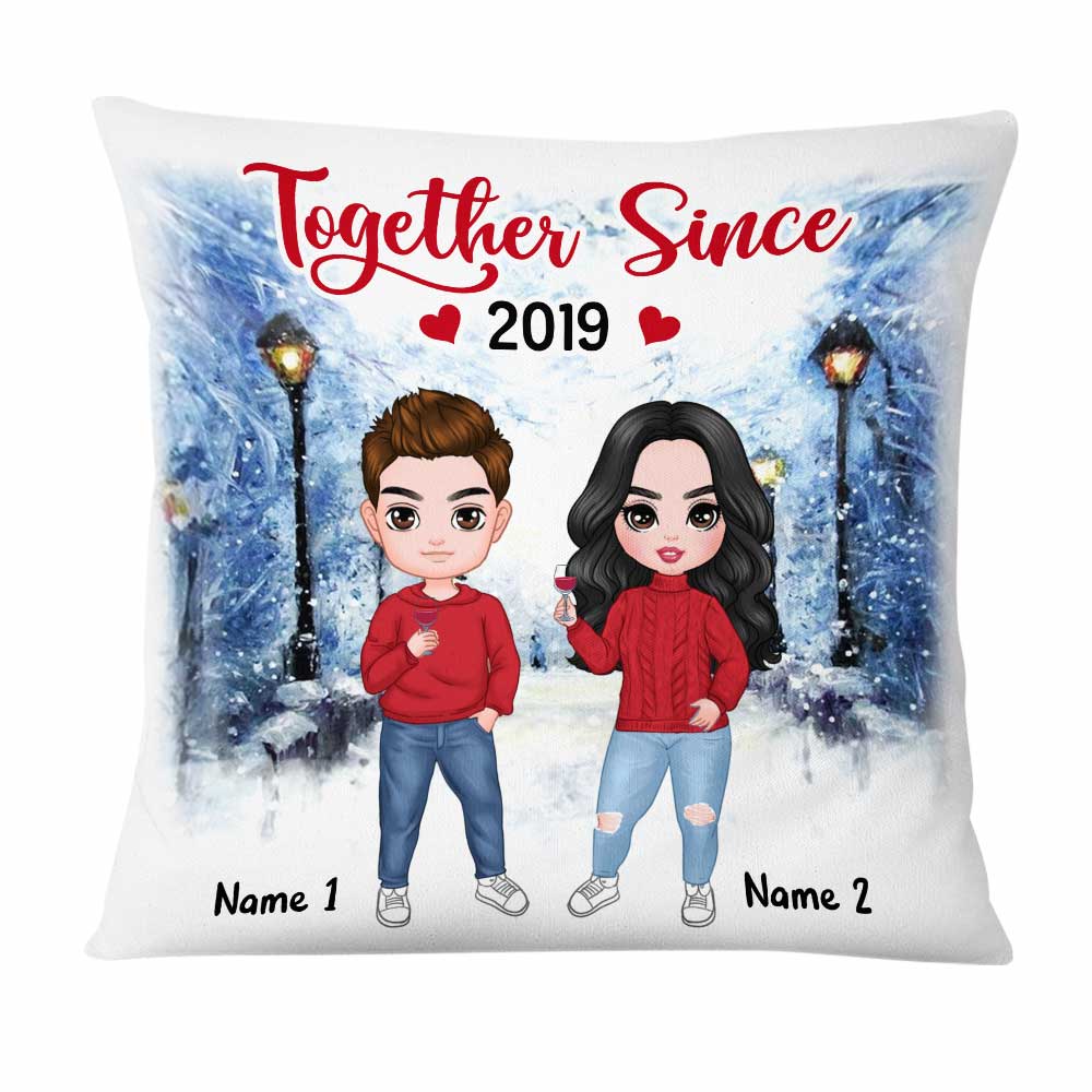Personalized Anniversary Gift, 1st Anniversary Couples Gift, Couple Together Since Pillow - Thegiftio UK