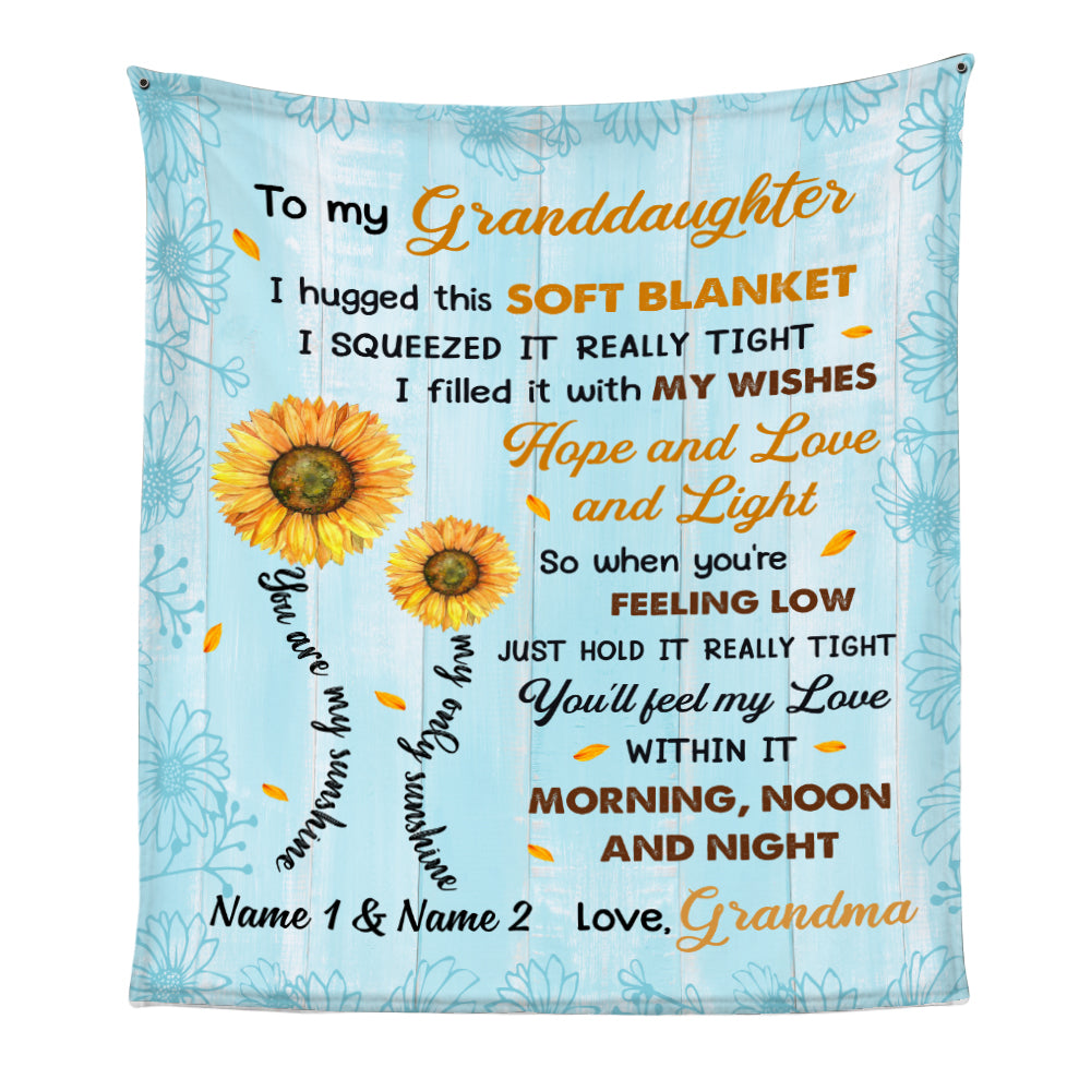 Personalized Daughter Granddaughter Sunflower Blanket - Thegiftio