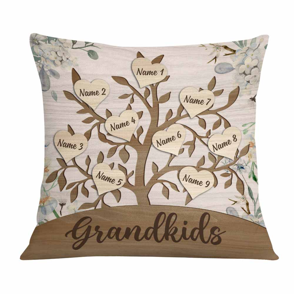 Personalized Mom Grandma Family Tree Pillow, Anniversary, Christmas, Birthday Gift - Thegiftio UK