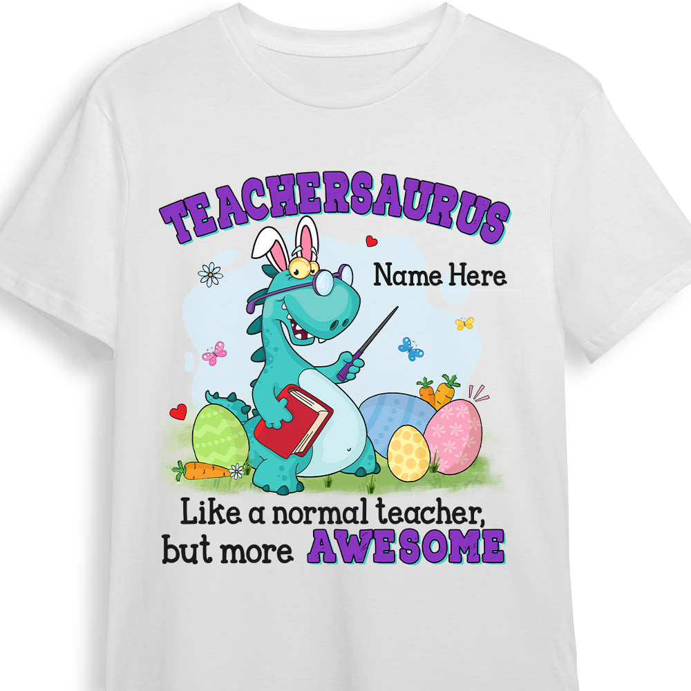 Personalized Easter Teacher Dinosaur T Shirt - Thegiftio UK