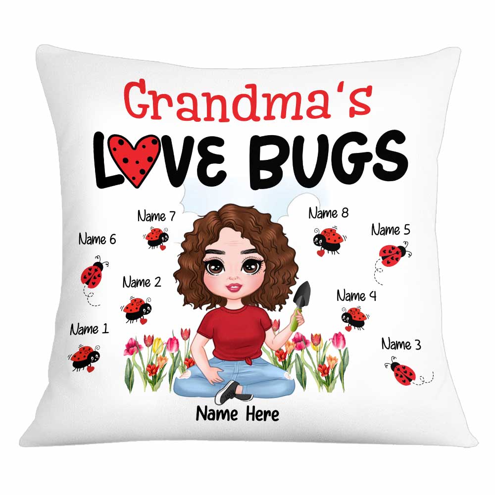 Personalized Mom Grandma Love Bugs Pillow - Thegiftio UK