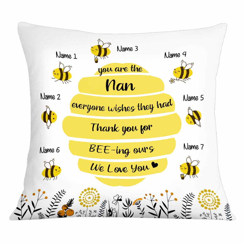 Personalized Grandma Mom Bee Pillow - Thegiftio UK
