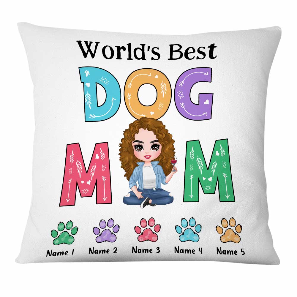 Personalized Gift for Dog Owner, Dog Lover Gift, World's Best Dog Mom Pillow - Thegiftio UK