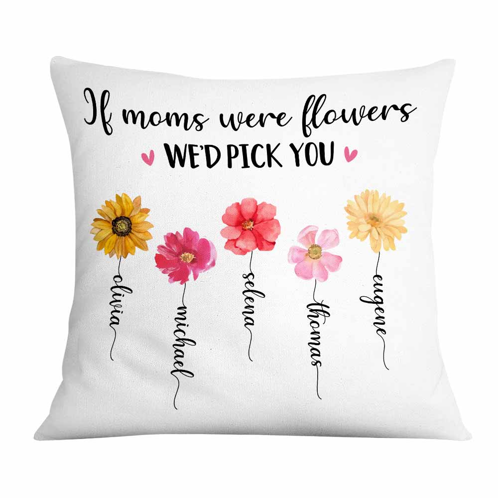 Personalized Flower Mom Mother's Day Pillow
