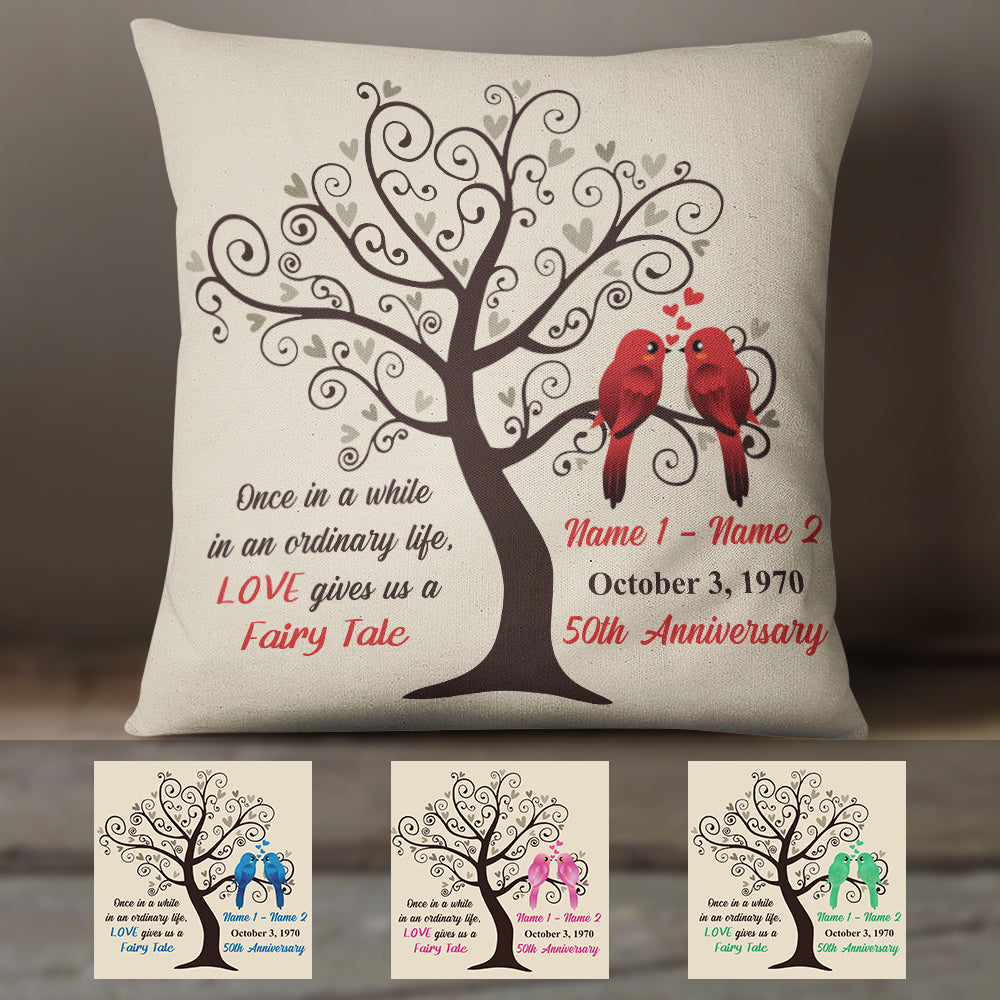 Personalized Fairy Tale Wedding Couple Pillow - Thegiftio