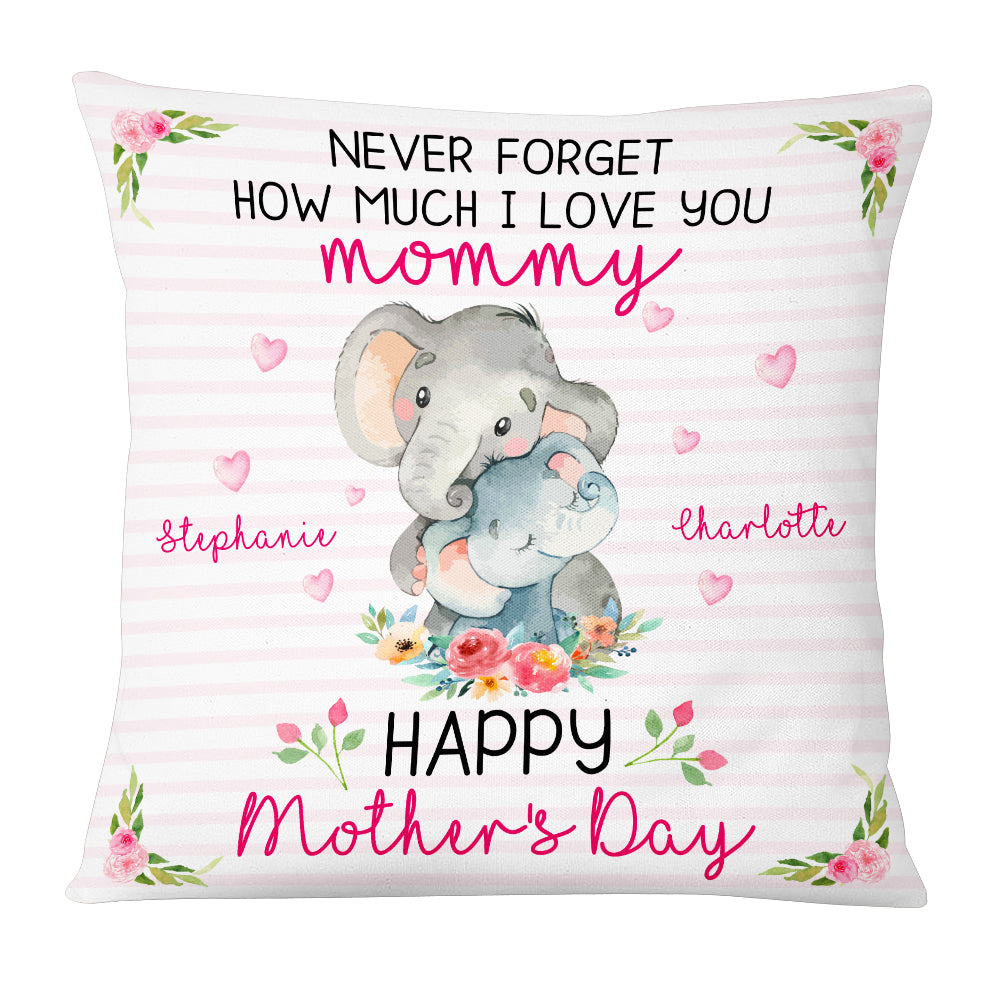 Personalized Elephant Mom Grandma Mother's Day Pillow - Thegiftio UK