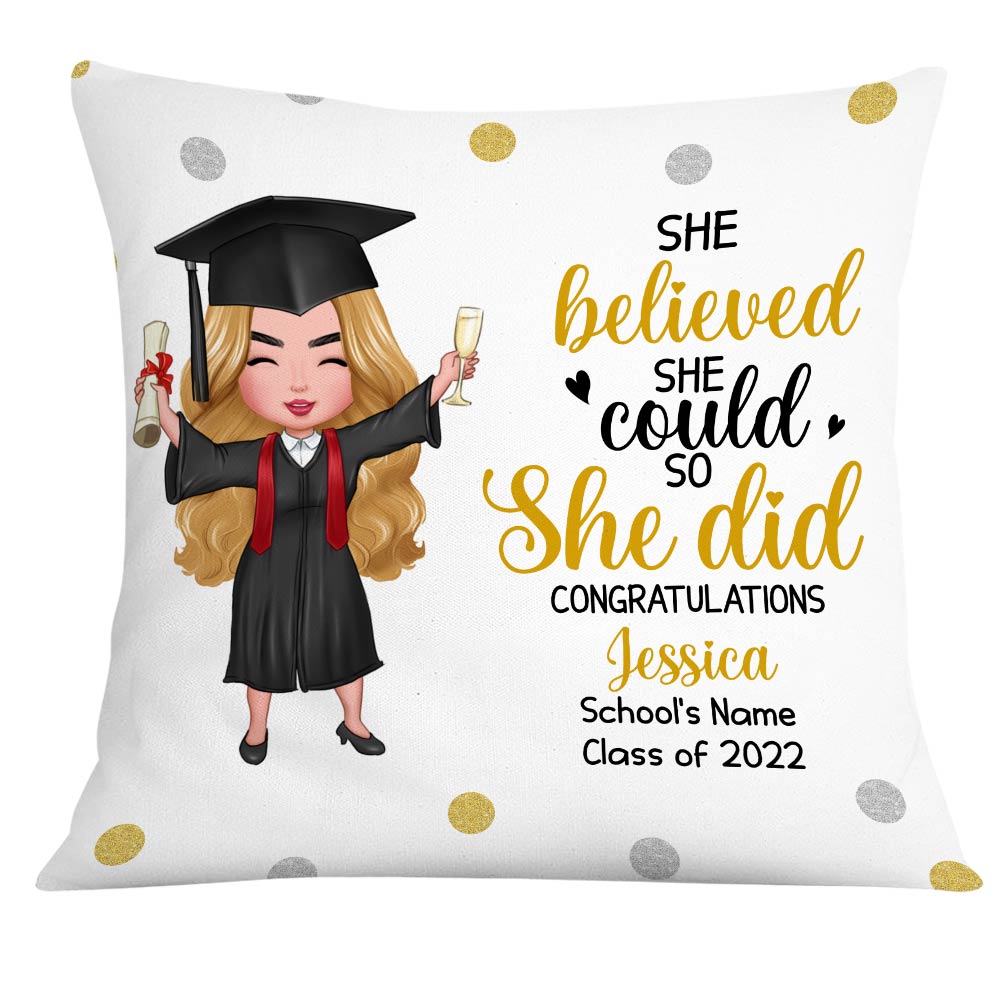 Personalized Graduation Girl Pillow