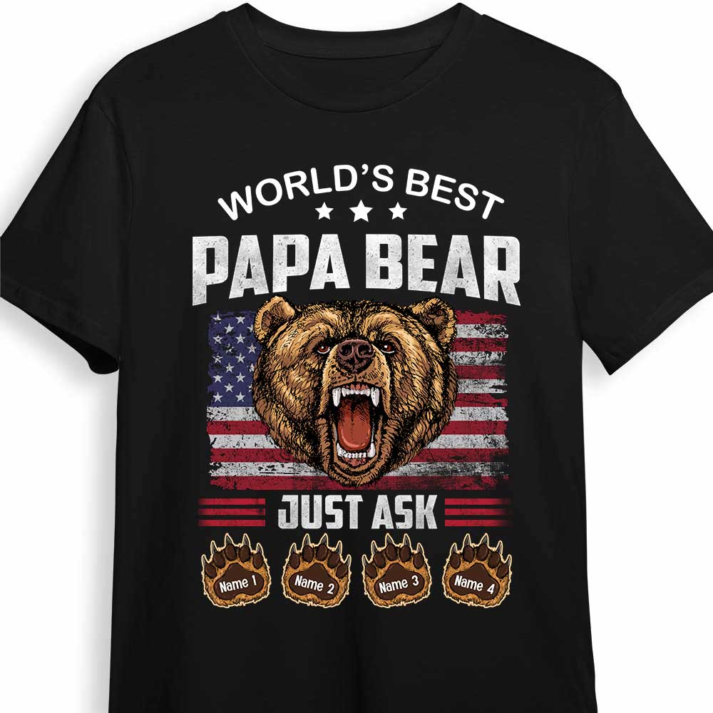 Personalized Dad Grandpa Papa Bear T Shirt - Thegiftio UK