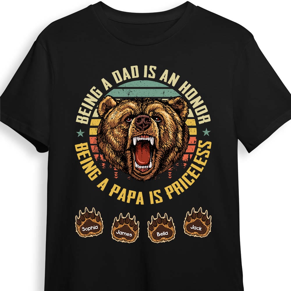 Personalized Dad Grandpa Bear T Shirt - Thegiftio UK