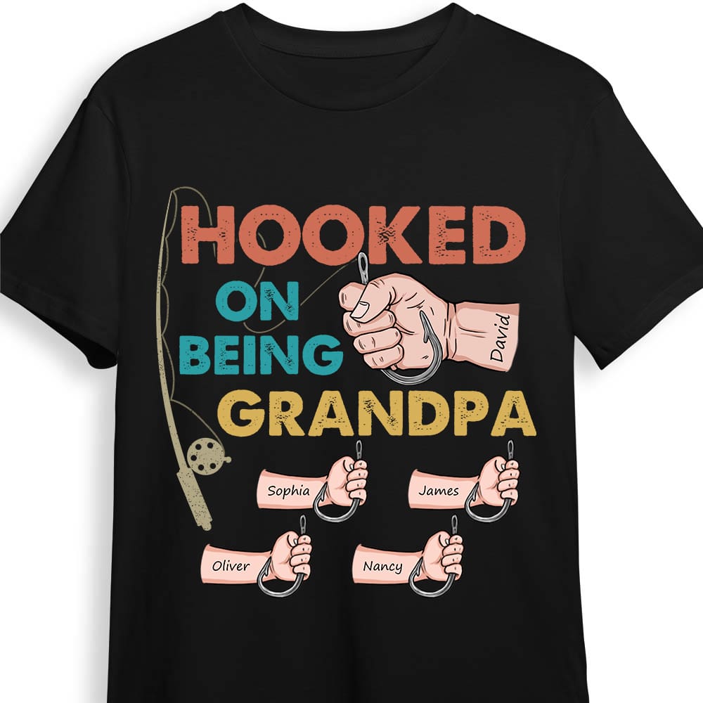 Personalized Dad Grandpa Fishing T Shirt