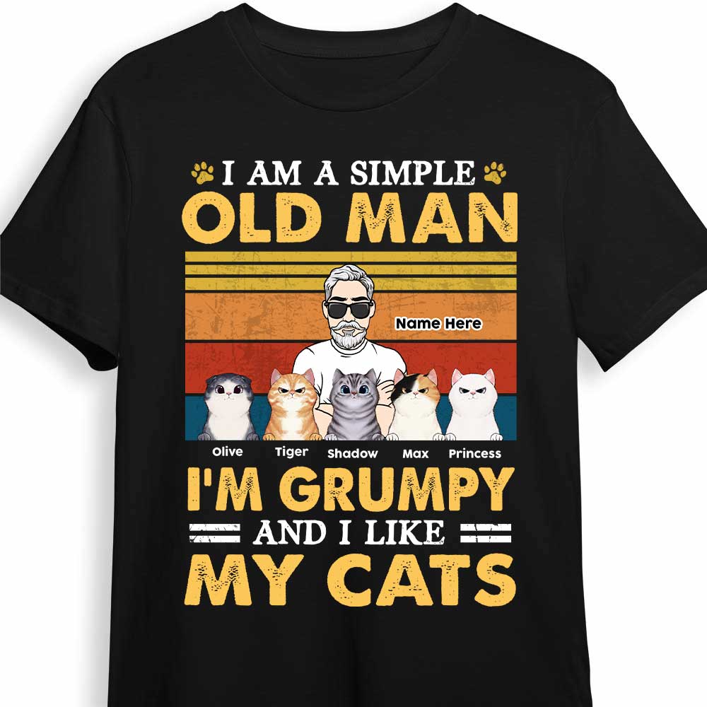 Personalized Dad Grandpa Cat T Shirt - Thegiftio UK