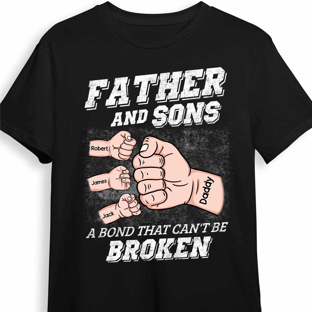 Personalized Dad Bond Cant Be Broken T Shirt - Thegiftio