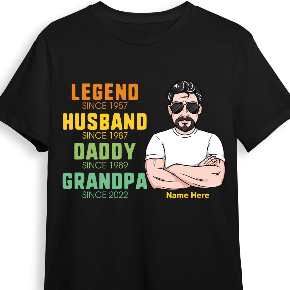 Personalized Dad Grandpa Husband T Shirt - Thegiftio UK