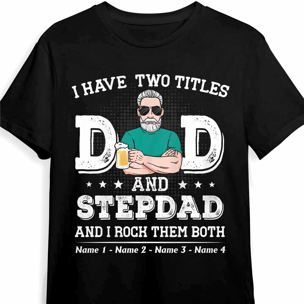 Personalized Dad Grandpa Stepdad T Shirt - Thegiftio UK