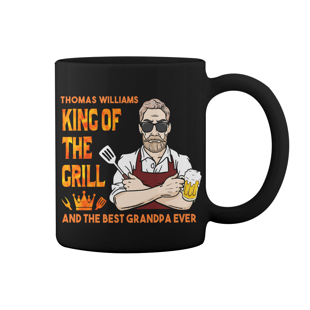 Personalized Dad Grandpa King Of The Grill BBQ Mug - Thegiftio UK