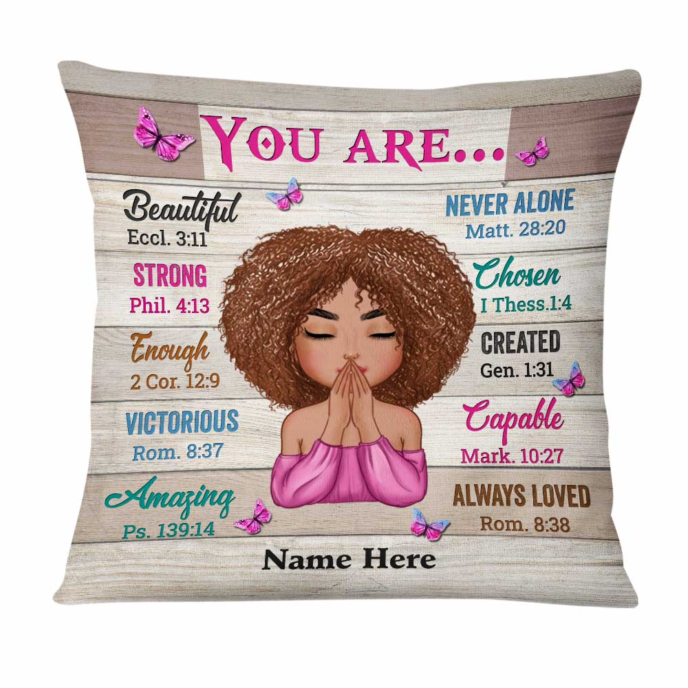 Personalized Birthday Gift, Gift for Women, Black Girl God Says Pillow - Thegiftio UK