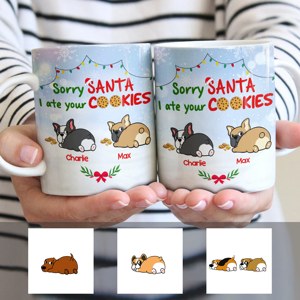 Personalized Dog Christmas Santa Cookies Mug - Thegiftio