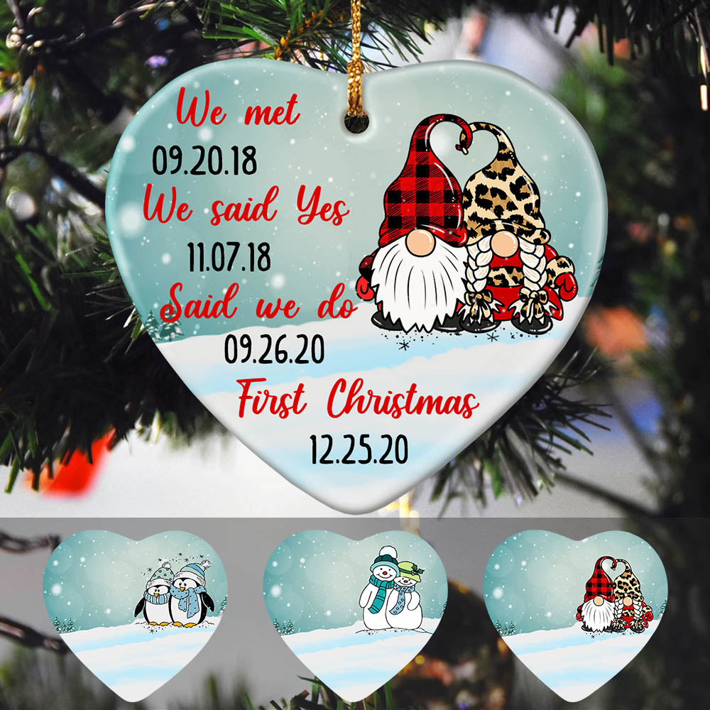 Personalized Couple First Christmas Ornament - Thegiftio UK