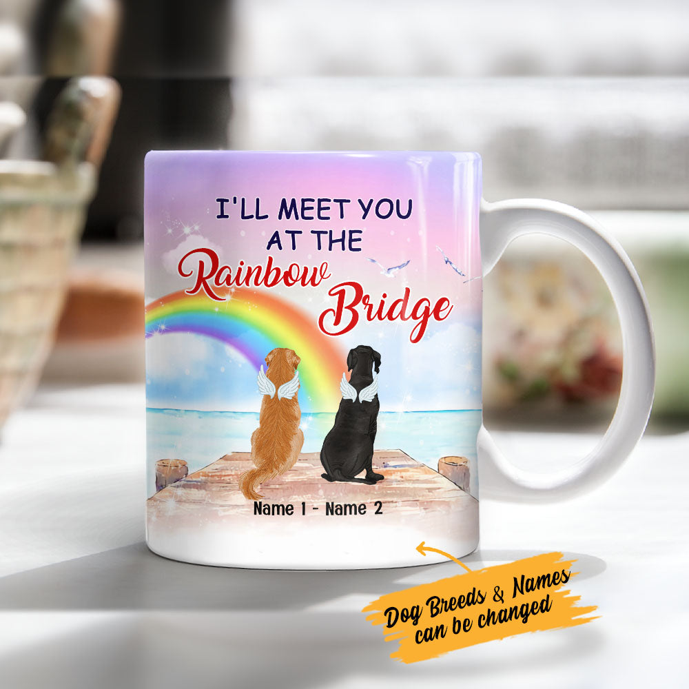 Personalized Rainbow Bridge Dog Memorial MDF Mug