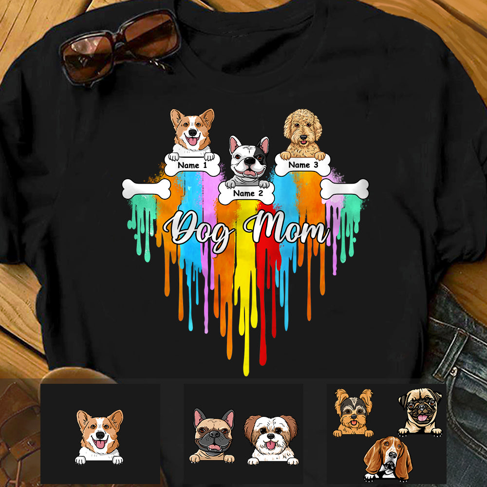 Personalized Dog Mom Watercolor T Shirt - Thegiftio