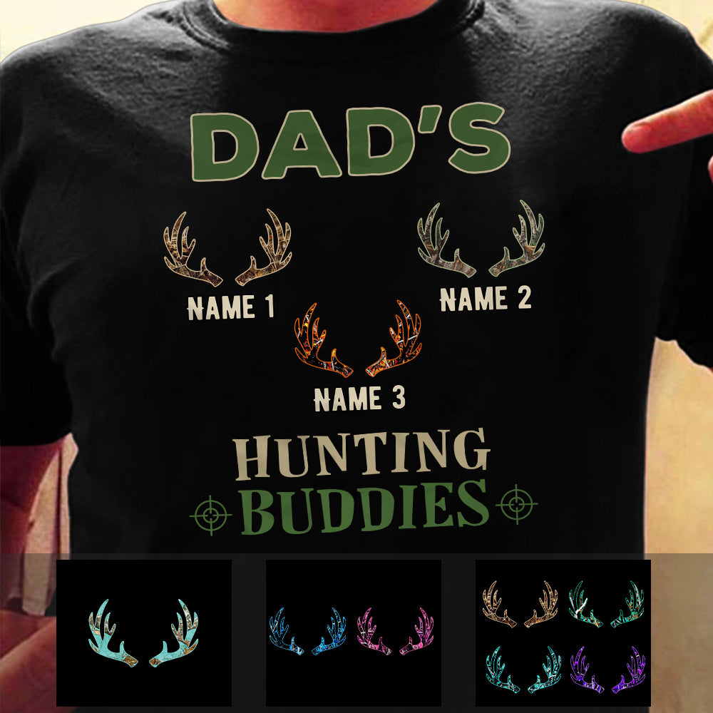 Personalized Dad Grandpa Hunting Buddies T Shirt - Thegiftio UK