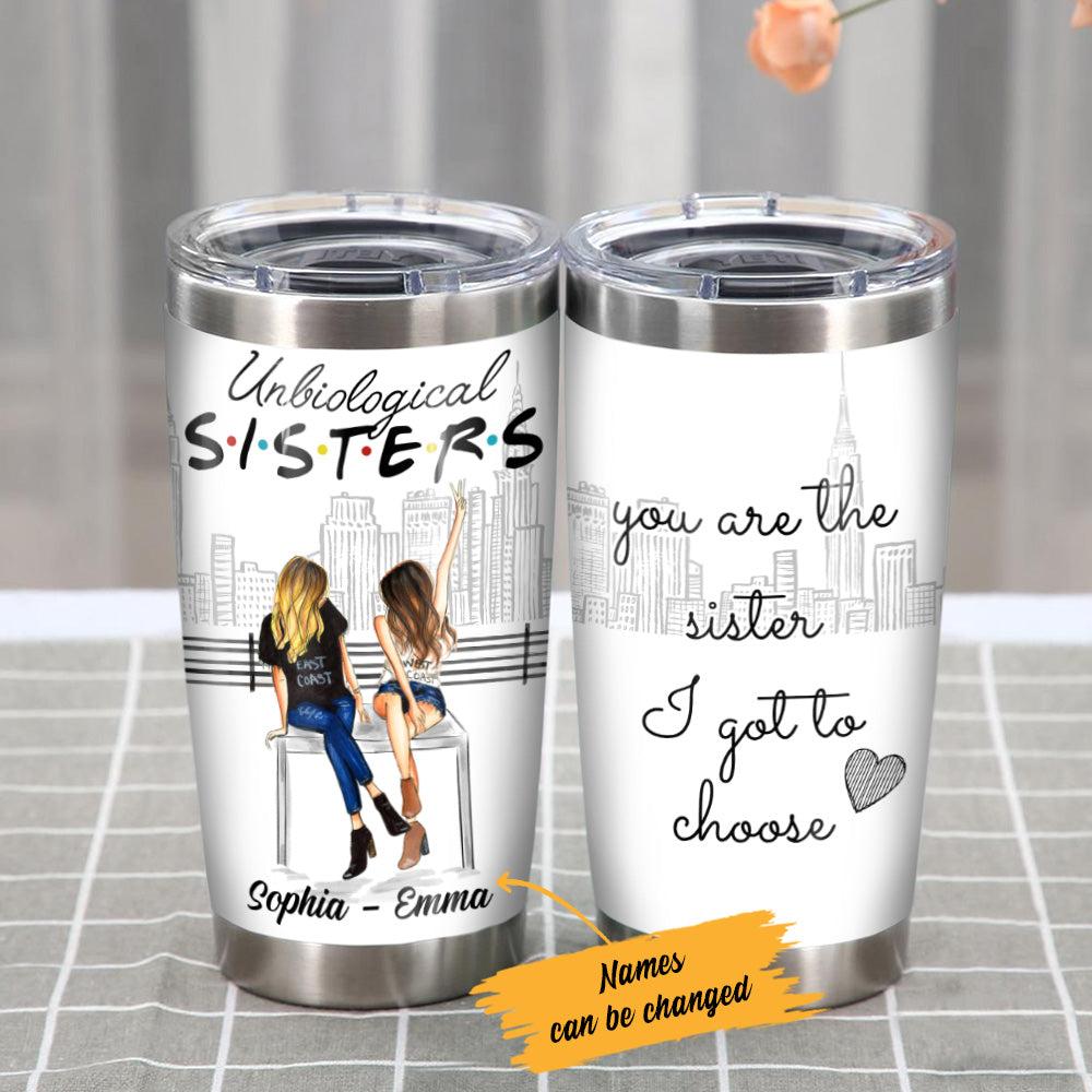 Personalized Not Sisters By Blood Girl Friends Steel Tumbler