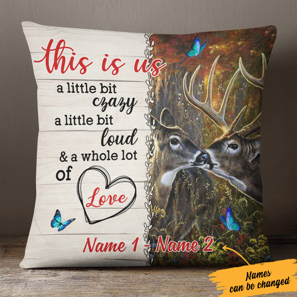Personalized Deer Hunting Couple Pillow - Thegiftio UK