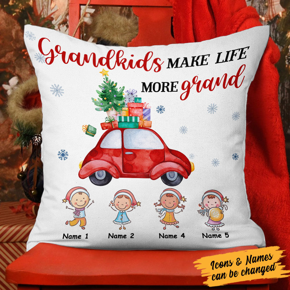 Personalized Grandma Red Truck Christmas  Pillow