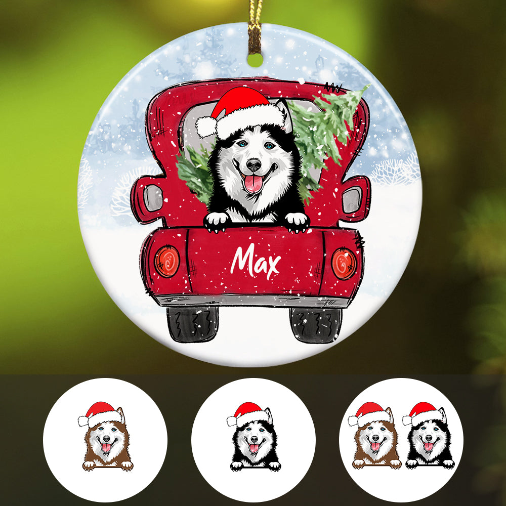 Personalized Husky Dog Christmas 2021 Ornament - Thegiftio UK