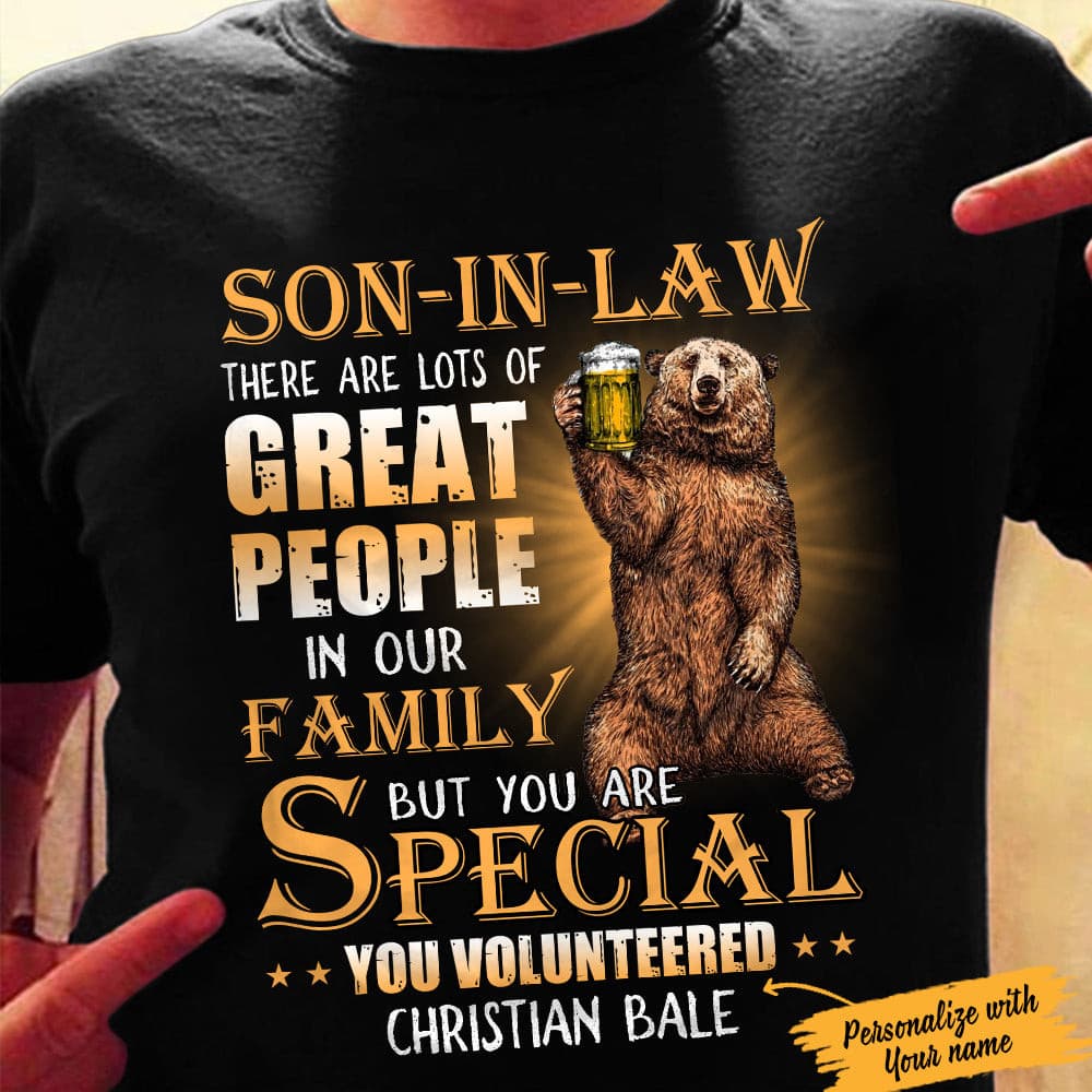 Personalized Son-in-Law Bear T Shirt - Thegiftio