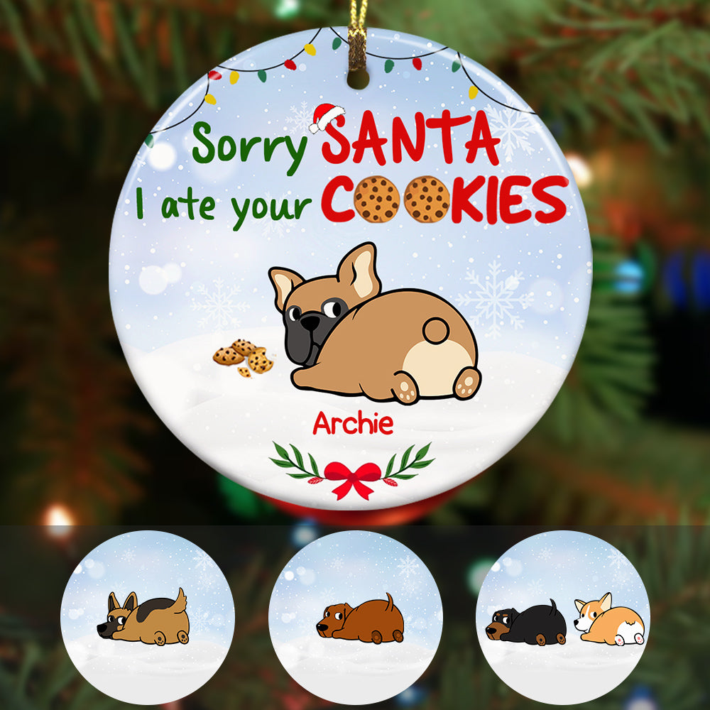 Personalized Christmas Gift For Dog Lovers, Dog Mom, Dog Dad Ornament, Dog Christmas Santa Cookies Ornament - Thegiftio UK