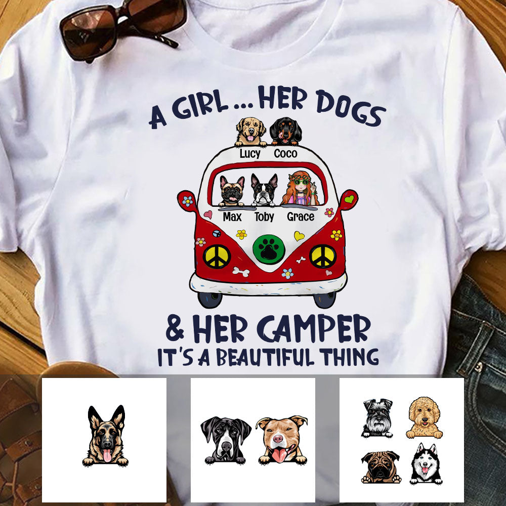 Personalized Camping Dog T Shirt