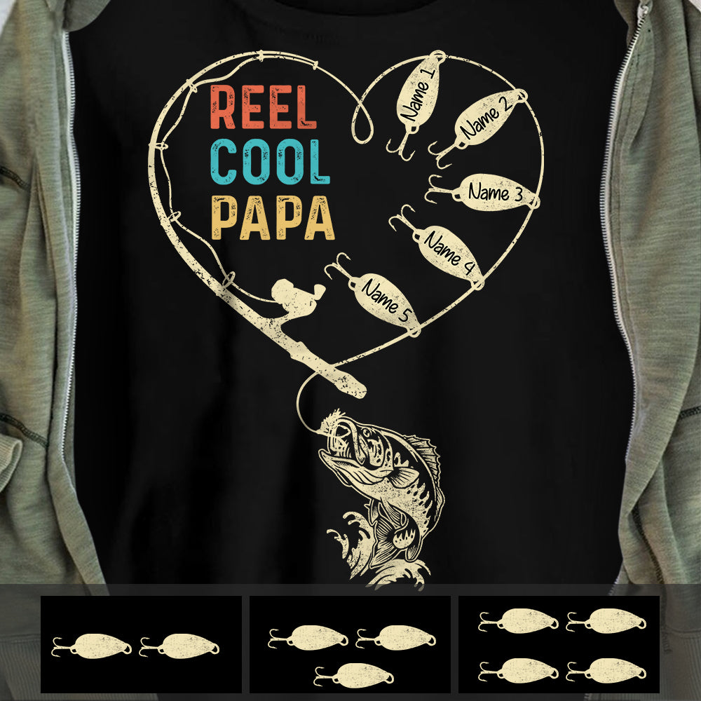 Personalized Reel Cool Fishing Dad Grandpa T Shirt