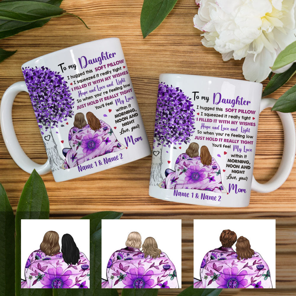 Personalized Mom Grandma Tree Hug Purple Mug