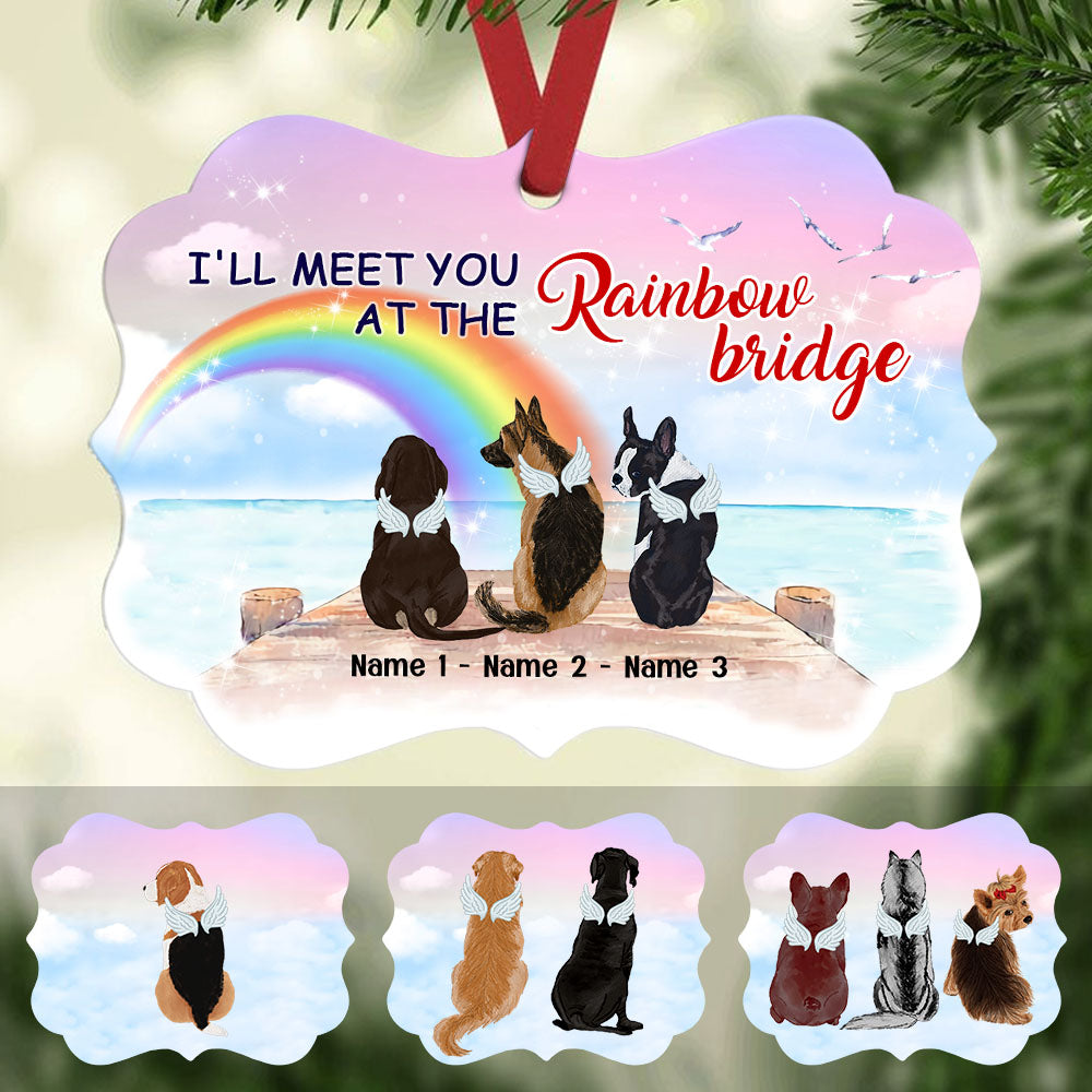 Personalized Rainbow Bridge Dog Memorial MDF Benelux Ornament - Thegiftio UK