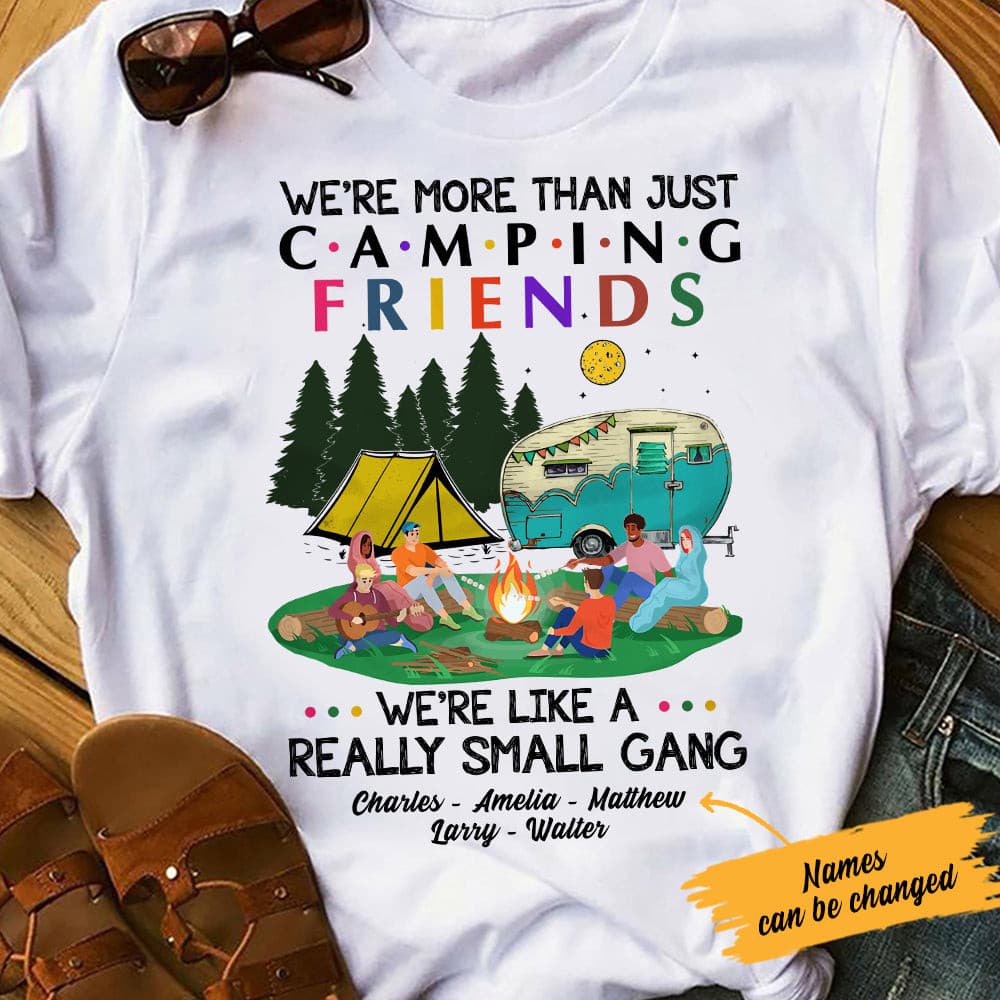 Personalized Camping Gang White T Shirt