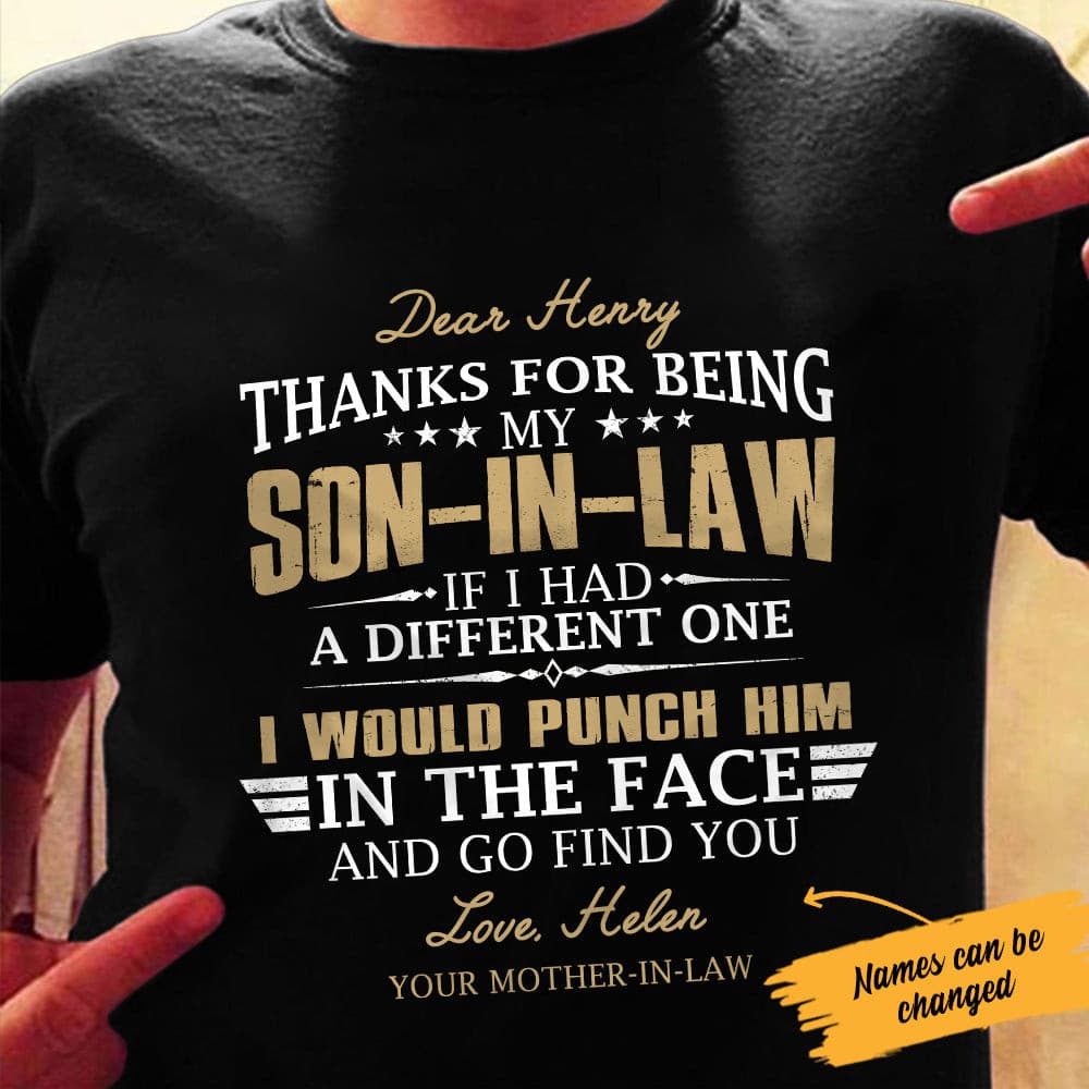 Personalized Son-in-Law T Shirt - Thegiftio