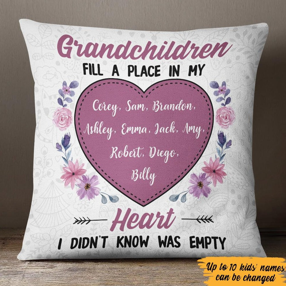 Personalized Grandchildren In My Heart  Pillow