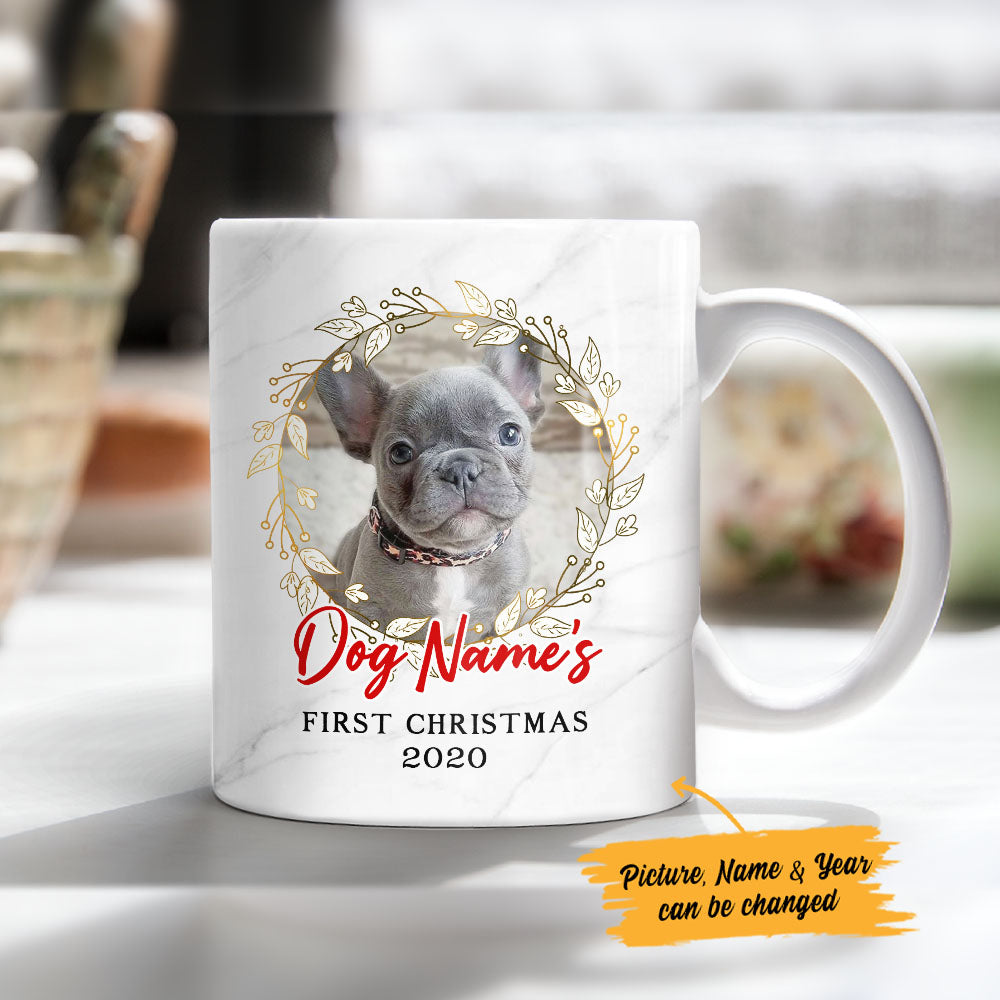 Personalized First Christmas Dog Mug
