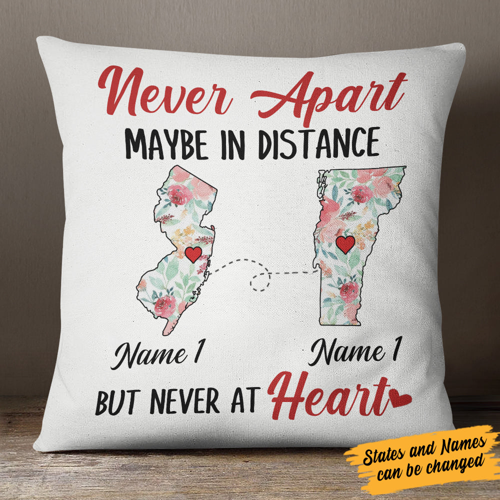 Personalized Never Apart Long Distance  Pillow