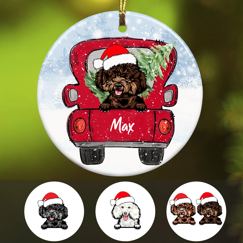 Personalized Poodle Dog Christmas 2021 Ornament - Thegiftio UK